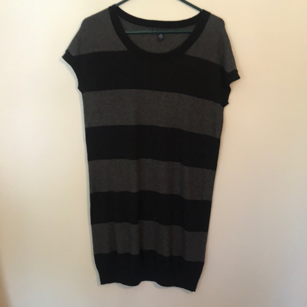 Black and Grey Stripe Sweater Dress by Gap